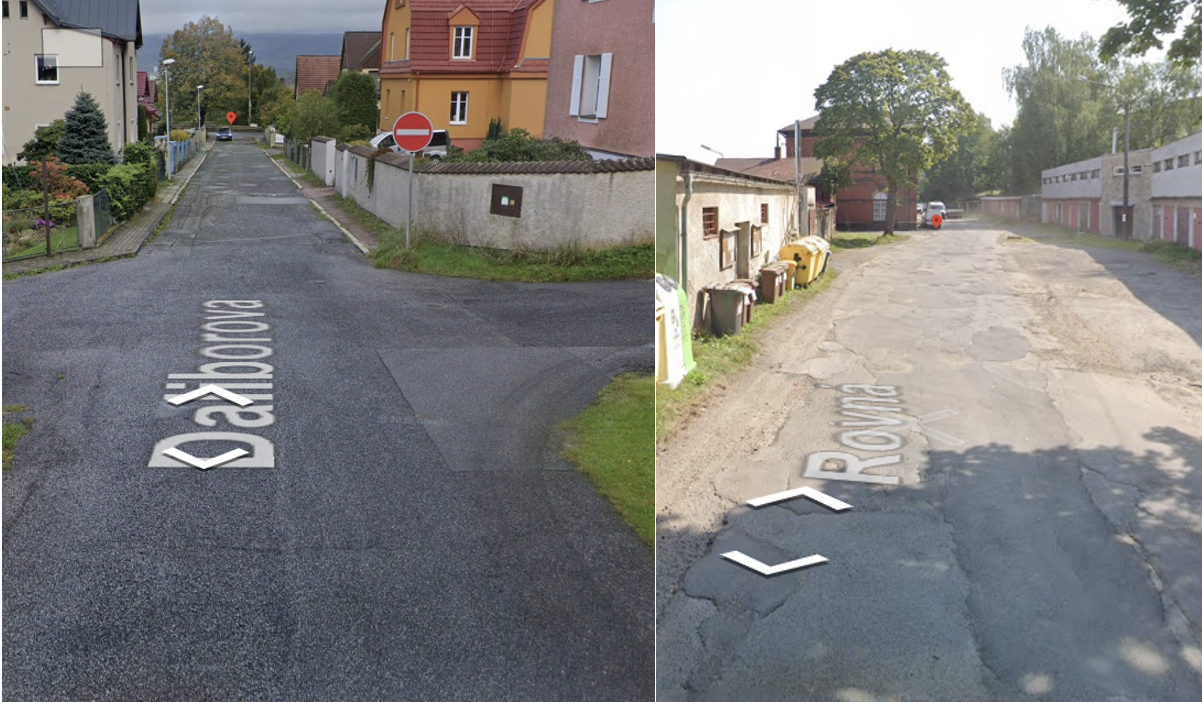 Oprava ulic Daliborova a Rovná, Liberec