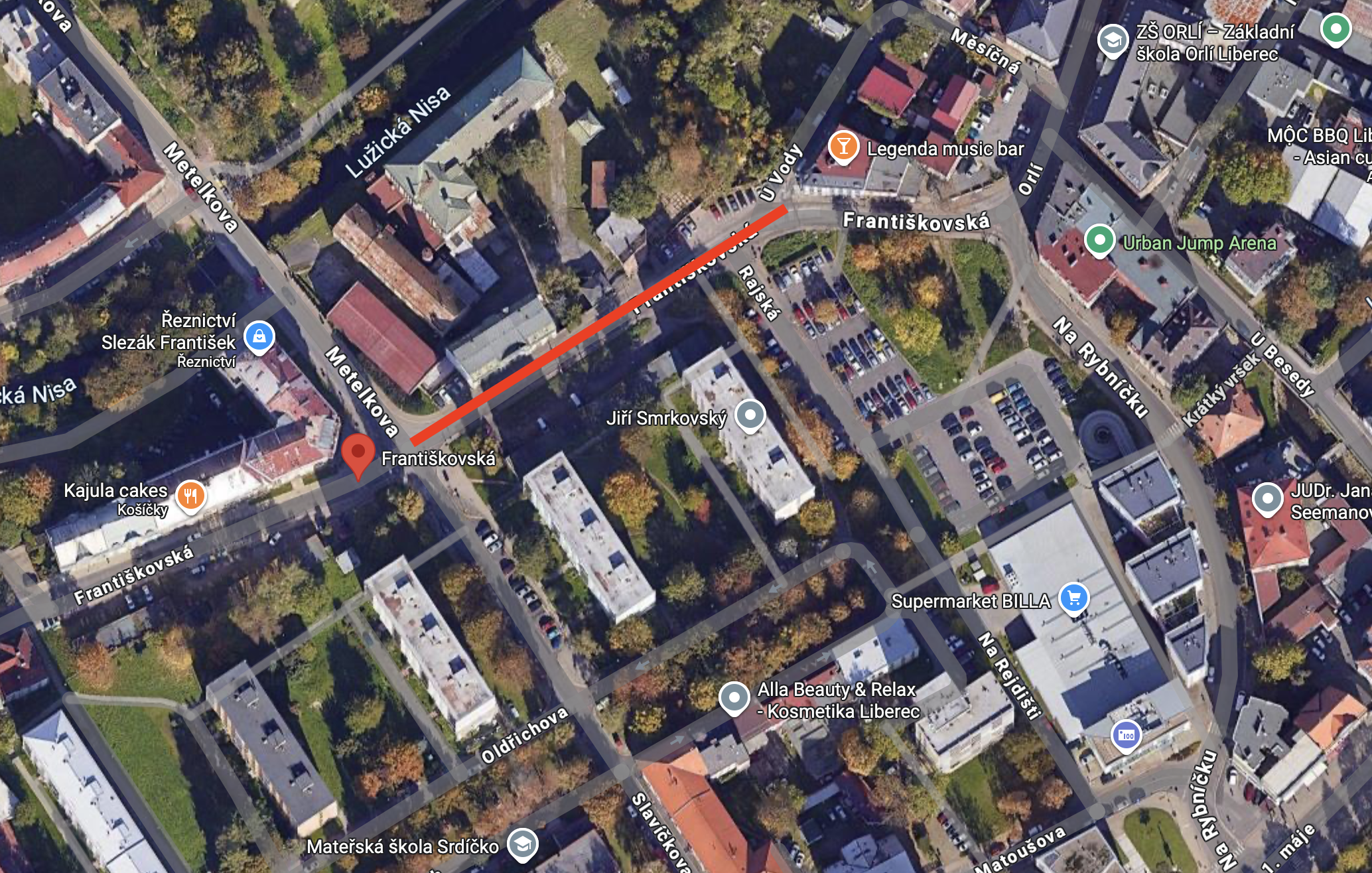 Oprava komunikace ul. Františkovská, Liberec